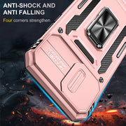 For iPhone 15 Pro Max Armor PC + TPU Camera Shield Phone Case(Rose Gold)