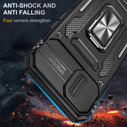 For iPhone 15 Plus Armor PC + TPU Camera Shield Phone Case(Black)