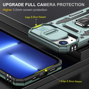 For iPhone 15 Armor PC + TPU Camera Shield Phone Case(Alpine Green)