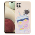 For Samsung Galaxy A12 / M12 / F12 Milk Tea Astronaut Pattern Liquid Silicone Phone Case(White) - Galaxy Phone Cases by PMC TechLife | Online Shopping South Africa | PMC TechLife | Buy Now Pay Later Mobicred