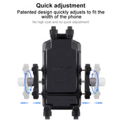 MOTOSLG Crab Motorcycle Phone Clamp Bracket U-Type Headbar Mount with Anti-theft Lock(Black)