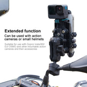 MOTOSLG Crab Motorcycle Phone Clamp Bracket U-Type Headbar Mount with Anti-theft Lock(Black)