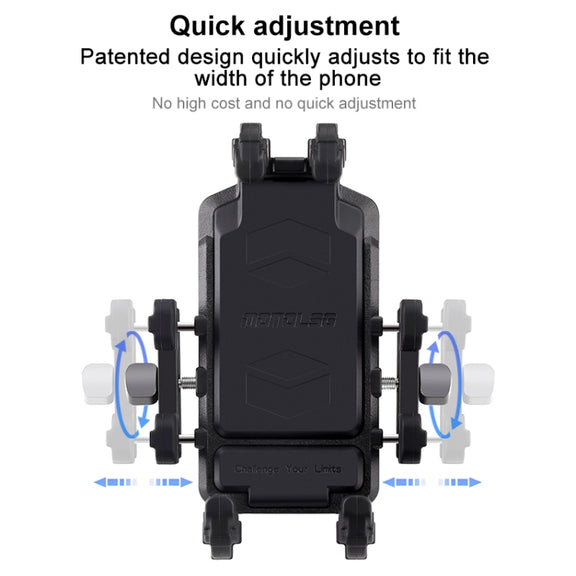 MOTOSLG Crab Motorcycle Phone Clamp Bracket O-Type Rear Mirror Mount(Black)
