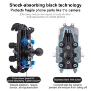 MOTOSLG Crab Motorcycle Phone Clamp Bracket L-Type Rear Mirror Mount(Black)