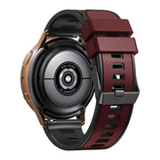 Compatible with Garmin Compatible witherunner 265S / 255S / Venu 2S 18mm Weave Two-Color Silicone Watch Band(Wine Red Black)