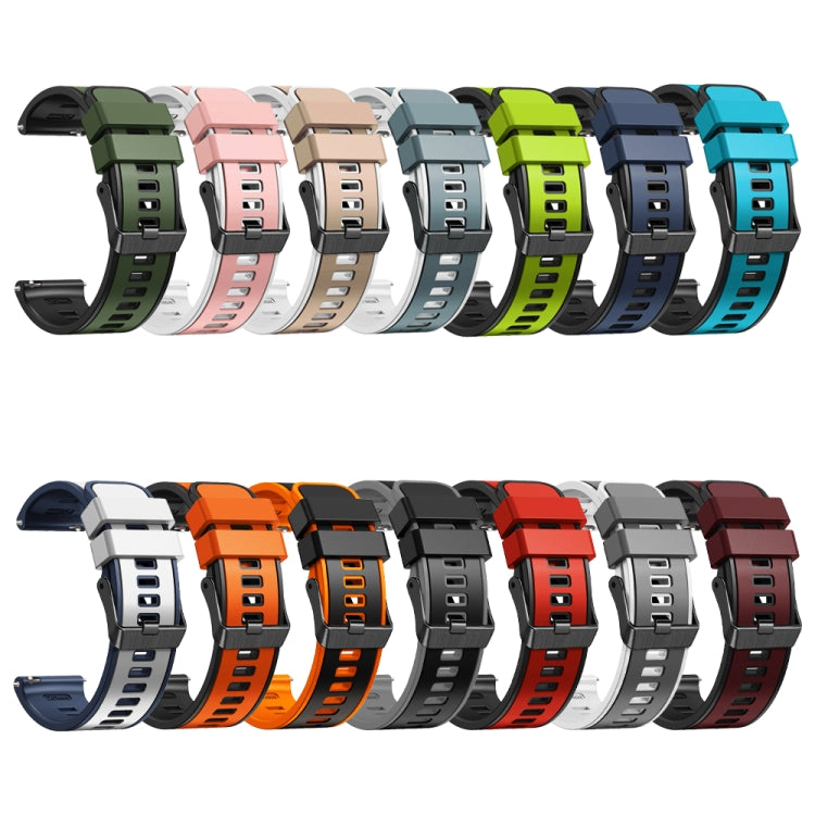 Compatible with Garmin Compatible witherunner 265S / 255S / Venu 2S 18mm Weave Two-Color Silicone Watch Band(Wine Red Black)