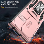 For Samsung Galaxy Z Fold5 5G Armor PC + TPU Camera Shield Phone Case(Rose Gold)