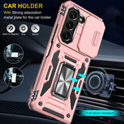 For Samsung Galaxy Z Fold5 5G Armor PC + TPU Camera Shield Phone Case(Rose Gold)