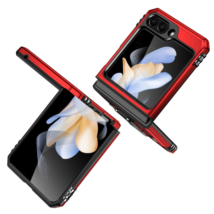 For Samsung Galaxy Z Flip5 5G Armor PC + TPU Camera Shield Phone Case(Red)