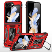 For Samsung Galaxy Z Flip5 5G Armor PC + TPU Camera Shield Phone Case(Red)