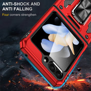 For Samsung Galaxy Z Flip5 5G Armor PC + TPU Camera Shield Phone Case(Red)
