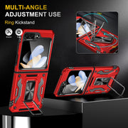 For Samsung Galaxy Z Flip5 5G Armor PC + TPU Camera Shield Phone Case(Red)