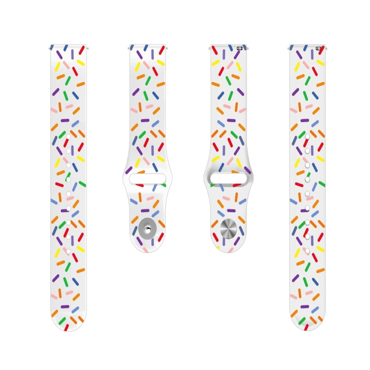 For Garmin Venu / SQ / SQ2 / Venu 2 Plus 20mm Sports Rainbow Dots Silicone Watch Band(White)