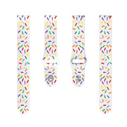 For Garmin Venu / SQ / SQ2 / Venu 2 Plus 20mm Sports Rainbow Dots Silicone Watch Band(White)