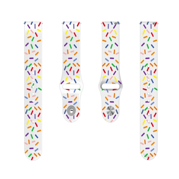 For Garmin Venu / SQ / SQ2 / Venu 2 Plus 20mm Sports Rainbow Dots Silicone Watch Band(White)