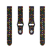 Compatible with Garmin Venu / SQ / SQ2 / Venu 2 Plus 20mm Sports Rainbow Dots Silicone Watch Band(Black)