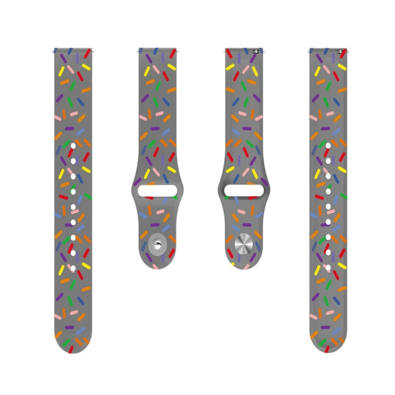 For Garmin Venu / SQ / SQ2 / Venu 2 Plus 20mm Sports Rainbow Dots Silicone Watch Band(Grey)