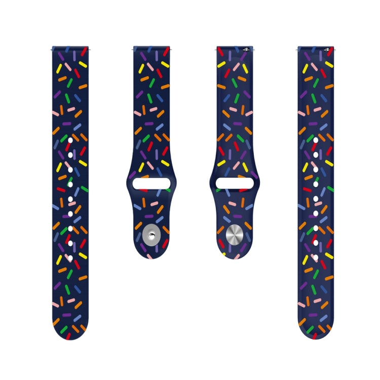 For Garmin Venu / SQ / SQ2 / Venu 2 Plus 20mm Sports Rainbow Dots Silicone Watch Band(Blue)