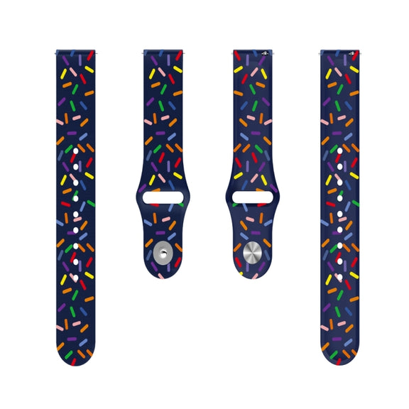 For Garmin Venu / SQ / SQ2 / Venu 2 Plus 20mm Sports Rainbow Dots Silicone Watch Band(Blue)