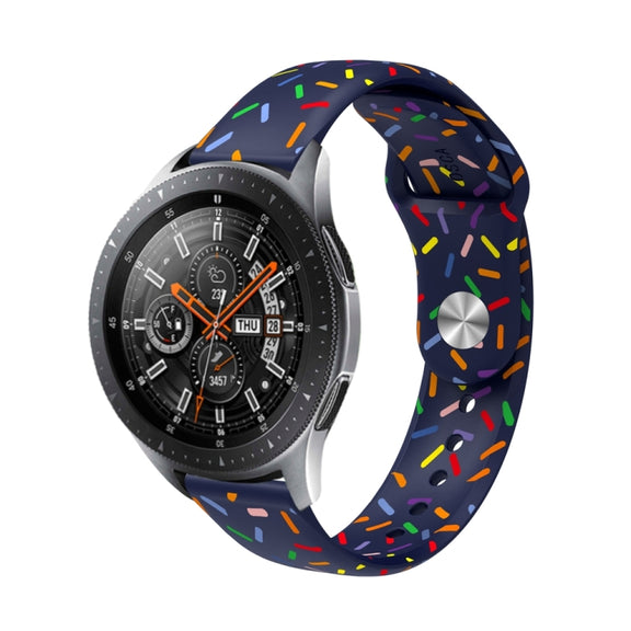 For Garmin Venu / SQ / SQ2 / Venu 2 Plus 20mm Sports Rainbow Dots Silicone Watch Band(Blue)