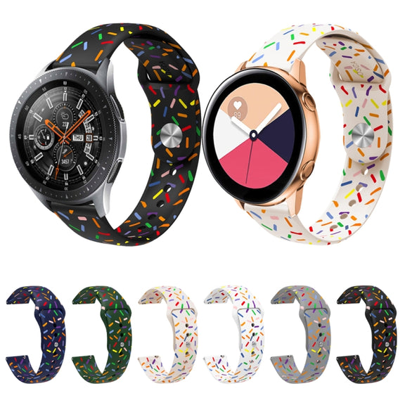 For Garmin Venu / SQ / SQ2 / Venu 2 Plus 20mm Sports Rainbow Dots Silicone Watch Band(Grey)