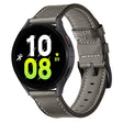 For Garmin Venu / SQ / SQ2 / Venu 2 Plus Stitching Black Buckle Genuine Leather Watch Band(Grey) - Watch Bands by PMC TechLife | Online Shopping South Africa | PMC TechLife