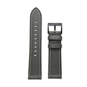 For Garmin Venu / SQ / SQ2 / Venu 2 Plus Stitching Black Buckle Genuine Leather Watch Band(Grey)