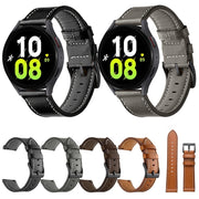 For Garmin Venu / SQ / SQ2 / Venu 2 Plus Stitching Black Buckle Genuine Leather Watch Band(Black)