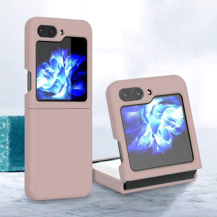 For Samsung Galaxy Z Flip5 Silicone Skin Feel Folding Phone Case(Pink)