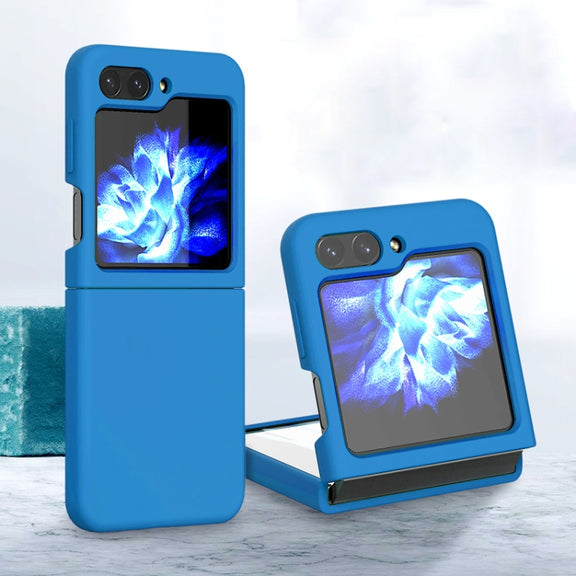 For Samsung Galaxy Z Flip5 Silicone Skin Feel Folding Phone Case(Navy Blue)