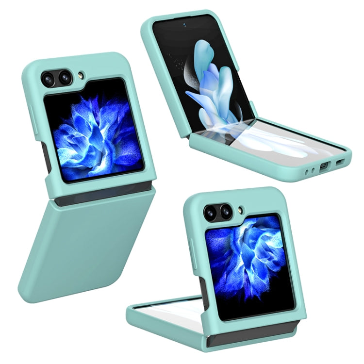 For Samsung Galaxy Z Flip5 Silicone Skin Feel Folding Phone Case(Dark Green)