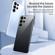 For Samsung Galaxy S23 Ultra 5G SULADA Shockproof Plating TPU Transparent Phone Case(Black)