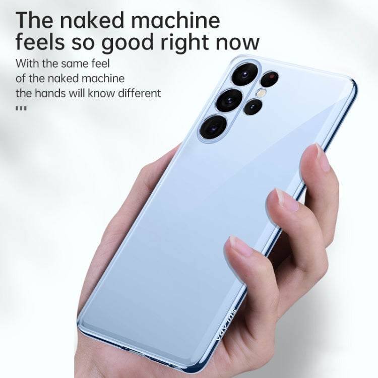 For Samsung Galaxy S23 5G SULADA Shockproof Plating TPU Transparent Phone Case(New Blue)