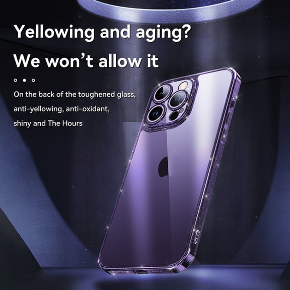 For iPhone 14 Plus SULADA Glittery TPU + Tempered Glass Phone Case(Pink)