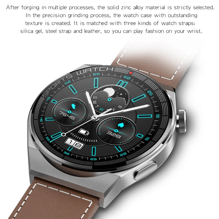 KT62 1.36 inch TFT Round Screen Smart Watch Supports Bluetooth Call/Blood Oxygen Monitoring, Strap:Silicone Strap(Black)