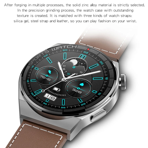 KT62 1.36 inch TFT Round Screen Smart Watch Supports Bluetooth Call/Blood Oxygen Monitoring, Strap:Silicone Strap(Black)