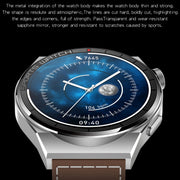 KT62 1.36 inch TFT Round Screen Smart Watch Supports Bluetooth Call/Blood Oxygen Monitoring, Strap:Leather Strap(Black)