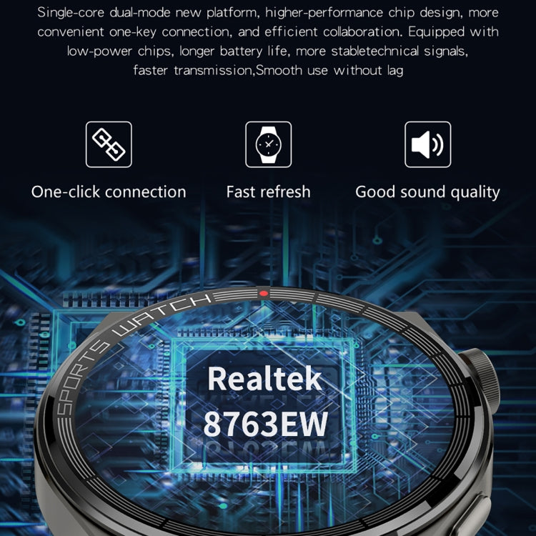 KT62 1.36 inch TFT Round Screen Smart Watch Supports Bluetooth Call/Blood Oxygen Monitoring, Strap:Silicone Strap(Black)
