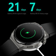 KT62 1.36 inch TFT Round Screen Smart Watch Supports Bluetooth Call/Blood Oxygen Monitoring, Strap:Leather Strap(Black)