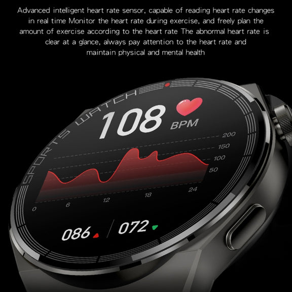 KT62 1.36 inch TFT Round Screen Smart Watch Supports Bluetooth Call/Blood Oxygen Monitoring, Strap:Leather Strap(Black)