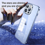 For iPhone 13 SULADA Electroplated Transparent Glittery TPU Phone Case(Black)