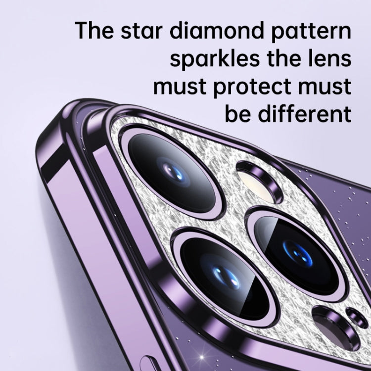 For iPhone 13 SULADA Electroplated Transparent Glittery TPU Phone Case(Black)