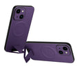 For iPhone 13 SULADA Folding Holder Lambskin Texture MagSafe Phone Case(Purple) - iPhone 13 Cases by SULADA | Online Shopping South Africa | PMC TechLife