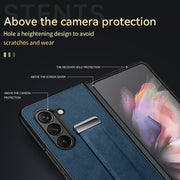 For Samsung Galaxy Z Fold5 SULADA PC + Leather Texture Skin Feel Shockproof Phone Case(Green)