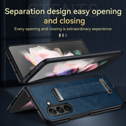 For Samsung Galaxy Z Fold5 SULADA PC + Leather Texture Skin Feel Shockproof Phone Case(Green)