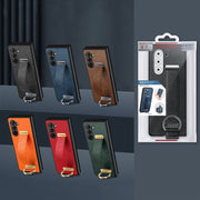 For Samsung Galaxy Z Fold5 SULADA PC + Leather Texture Skin Feel Shockproof Phone Case(Brown)