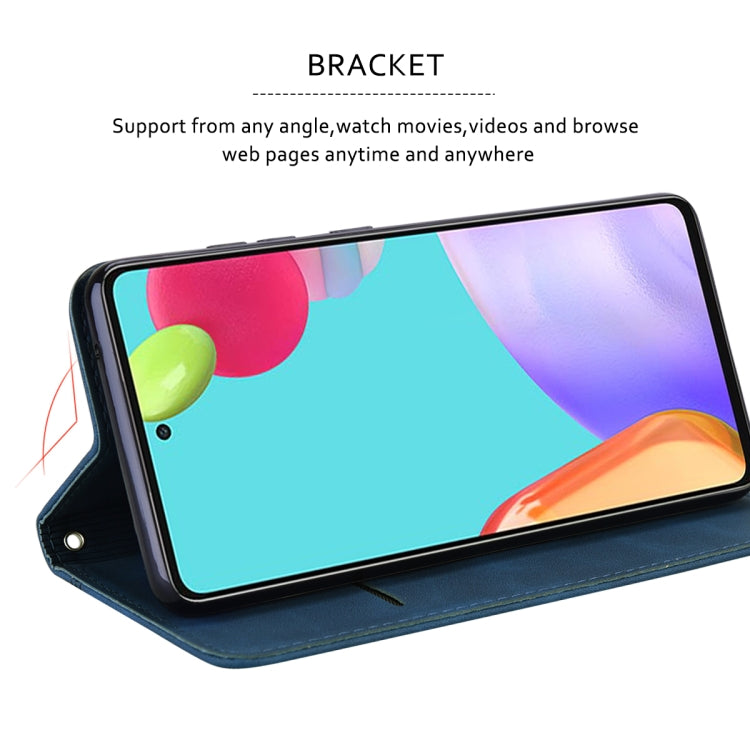 For Xiaomi Redmi Note 12 5G Global/Poco X5 Frosted Business Magnetic Horizontal Flip PU Phone Case(Blue)