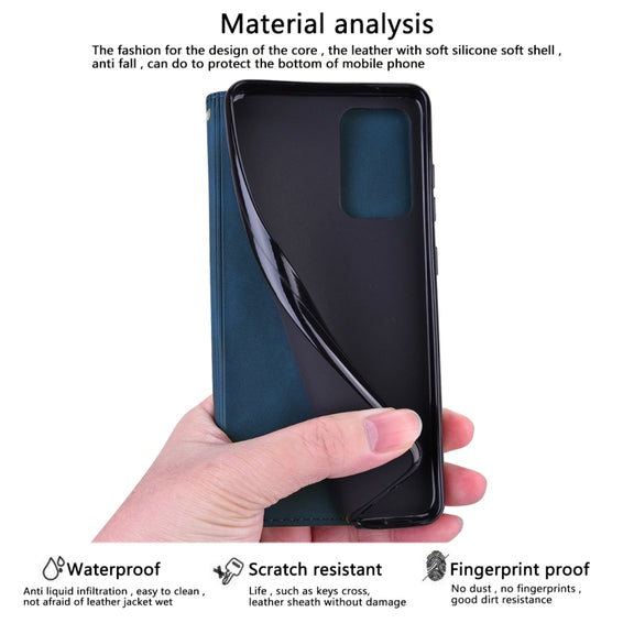 For Xiaomi Redmi Note 12 5G Global/Poco X5 Frosted Business Magnetic Horizontal Flip PU Phone Case(Blue)