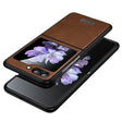 For Samsung Galaxy Z Flip5 SULADA Shockproof TPU + Handmade Leather Phone Case(Brown) - Galaxy Z Flip5 Cases by SULADA | Online Shopping South Africa | PMC TechLife | Buy Now Pay Later Mobicred