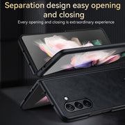 For Samsung Galaxy Z Fold5 SULADA Shockproof TPU + Handmade Leather Phone Case(Red)